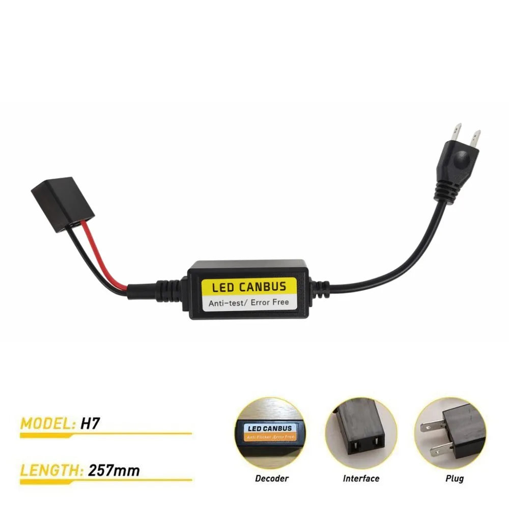 Accessories h1/h3/h4/h7/h8/h9/h11 Anti-Flicker Automotive LED Decoder LED Canbus Decoder Fault Eliminator Resistor Controller