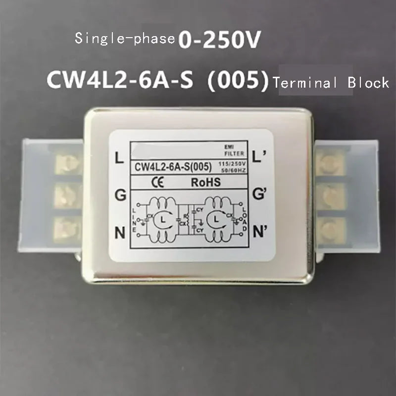 New 220V AC Anti-interference Power Supply EMI Filter CW4L2 CW4L2-20A-S CW4L2-6A-S CW4L2-10A-S CNC Purifier for Enhanced Perform