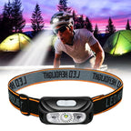 Mini Rechargeable Sensor Headlamp with Powerful COB LED USB Head Flashlight for Fishing Camping - Front Lantern Torch Headlights