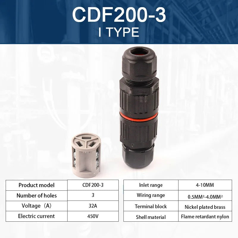 IP68 I/T Shape Waterproof Connector 2/3/5 Pin Wire Connectors Quick Screw Connect Push-in Terminals Electric Junction Box DIY GO