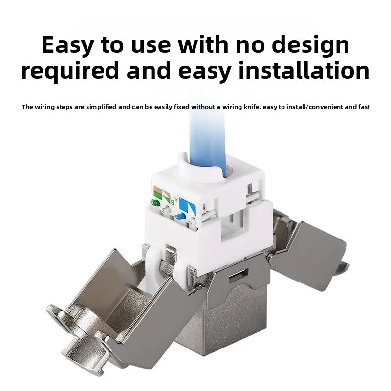 5/10pcs Xicom Zinc Alloy CAT6A/CAT7 FTP Shielded RJ45 Keystone Jack Tool-Free 10GBase-T Network Module for Data Center/Office