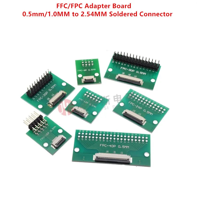 FPC/FFC Adapter Board Welded 0.5mm/1.0mm Pitch Connector Turned Straight Into 2.54 Flexible Cable Adapter Seat 4P 6 8P 10P~80Pin