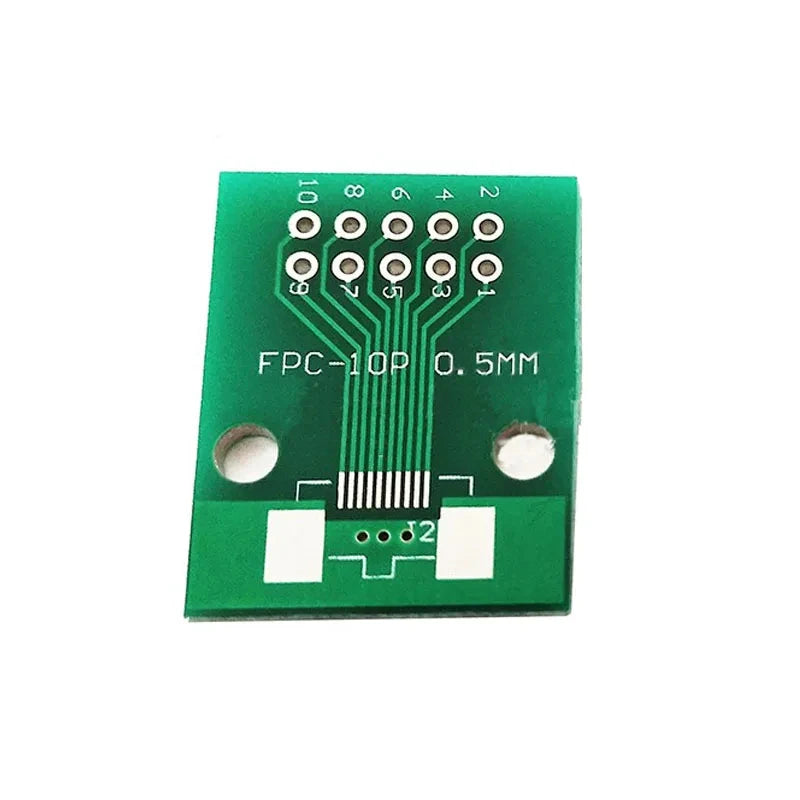 1PC FPC Connector 10PIN Flexible Cable Adapter Board FFC To 2.54mm Straight Plug Soldered With 0.5mm Spacing Socket PCB