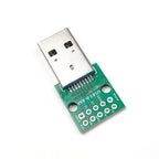 5Pcs USB Adapter PCB - DIY DIP Breadboard Modules - Type A (M / F) / B / Mini / Micro USB Connectors