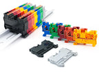 100Pcs DIN Rail Terminal Block PT2.5 2.5mm² Push-in Quick Wiring with Spring Cage Compact Industrial Electrical Connector