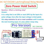 DC 5V 12V 24V Magnetic Latching Relay Module Bistable Self-locking Flip-Flop Latch Switch Board for Arduino ESP32