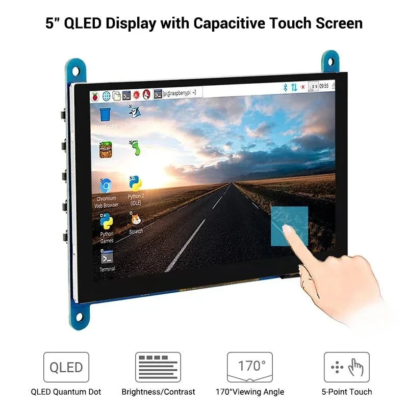 Hot Sale 5inch QLED Quantum Dot Display 800 x 480 Capacitive Touch Screen Support Various Systems with free shipping