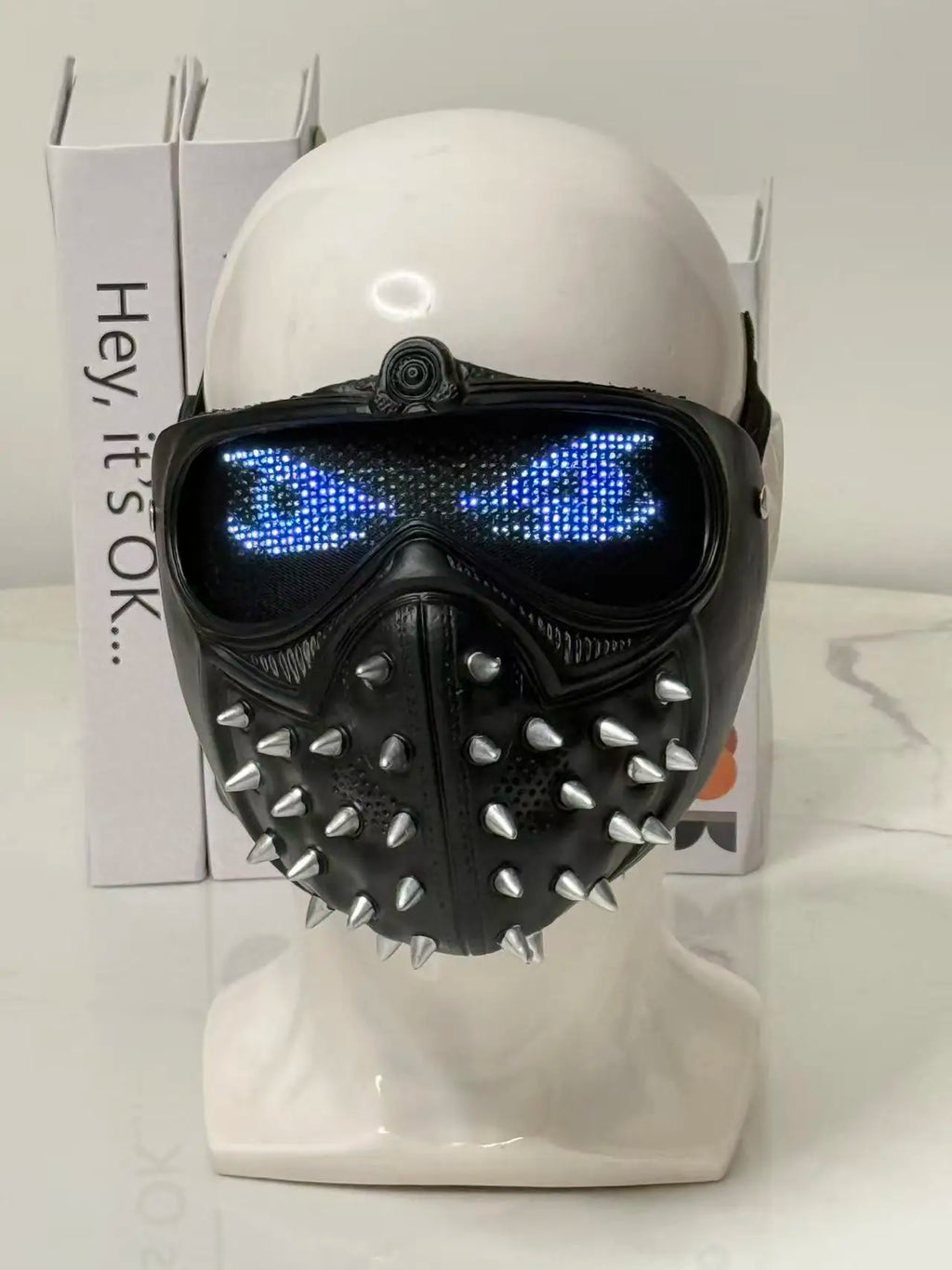 Bluetooth app LED Light Up Watch Dog 2 Masks Punk Rivet Mask Party Masquerade Costume Props Cosplay Mask for Halloween Party