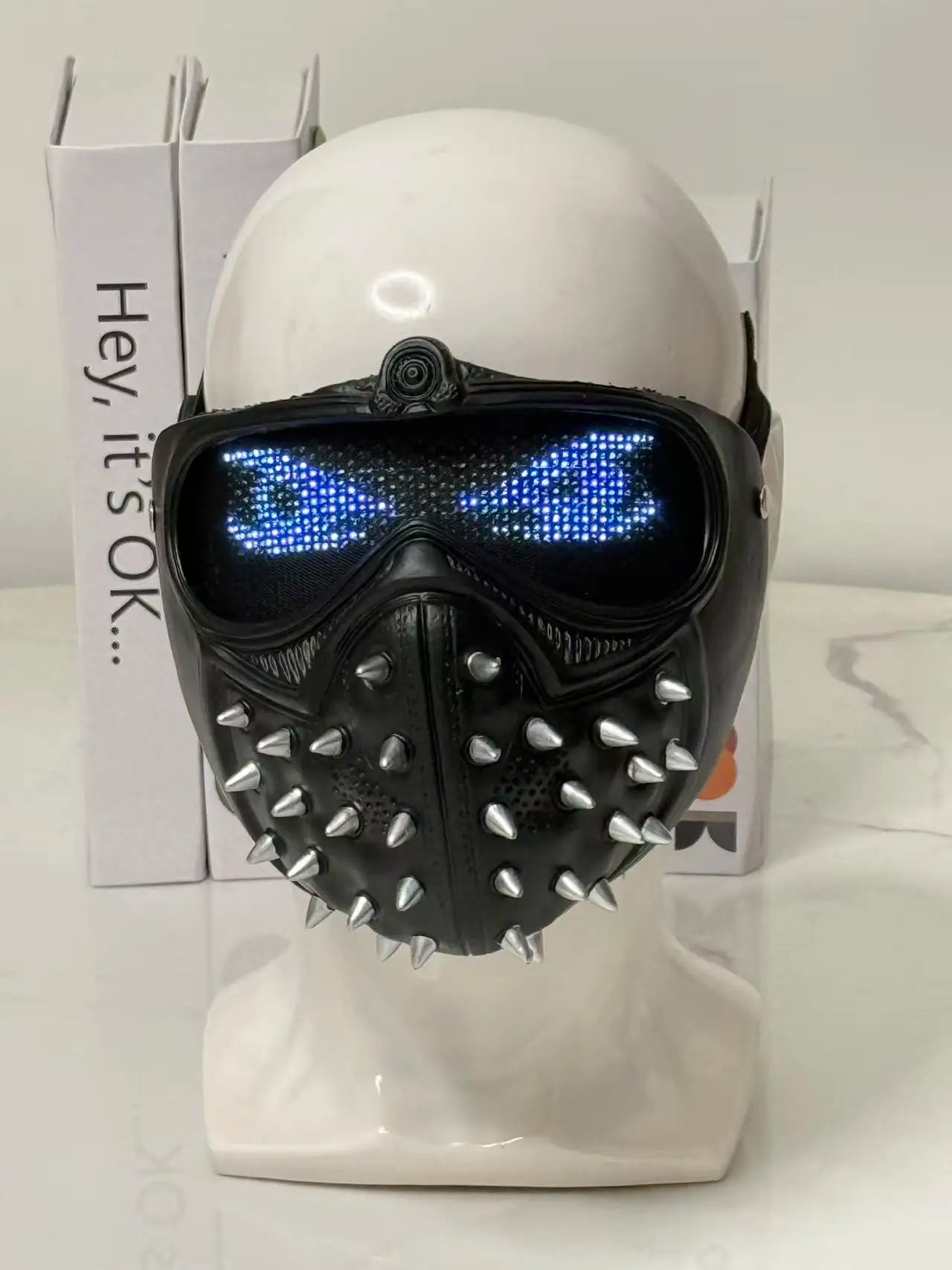Bluetooth app LED Light Up Watch Dog 2 Masks Punk Rivet Mask Party Masquerade Costume Props Cosplay Mask for Halloween Party