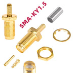 5PCS SMA-KY-1.5 Male Plug Open Sunroof Connector SMA Female Jack Nut RF Coaxial Crimp Cable for RG174 RG316 LMR100 Cable