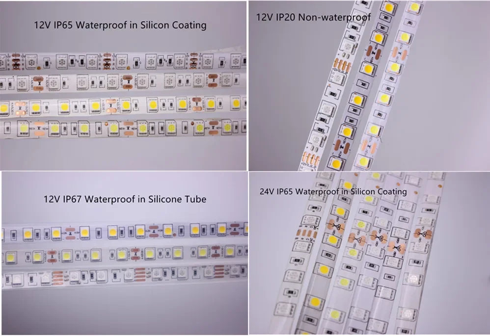 5M 5050 SMD LED Strip RGB RGBW (RGB + White) RGBWW (RGB+Warm White) RGBCCT Flexible LED String Light 5M/ 300 LEDs 12V 24V Home