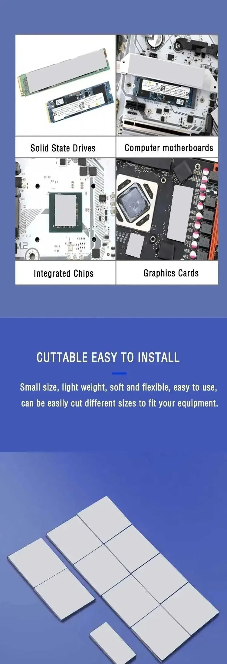 LDPCJ Thermal Pad CPU/GPU Graphics Card Motherboard high-performance Pad Heat Dissipation Silicone Pad Multi-Size