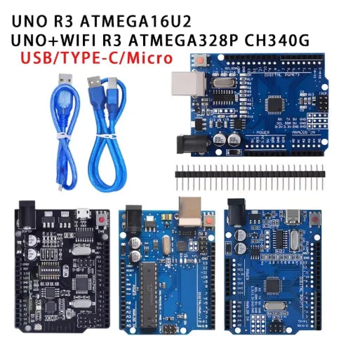 UNO R3 Official ATMEGA16U2/UNO+WiFi R3 MEGA328P Chip CH340G For Arduino UNO R3 Development Board WeMos ESP8266 USB/TYPE-C/Micro