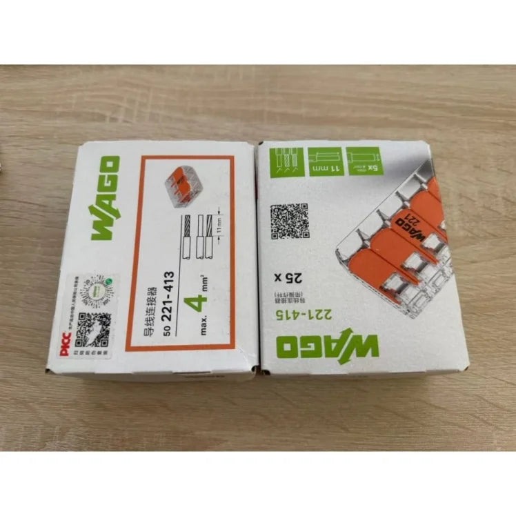 WAGO 221‑412/413/415/2401/2411/612/613/615 Multi‑box Set LeverWire Connector, Reusable Electrical Terminal Block for Home Wiring