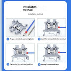 【CCA】10Pcs UK 2.5 Terminal Block UK2.5B Screw Connection Connect Strip 2.5B 2.5mm² Cable Electrical Din Rail Wire Connectors
