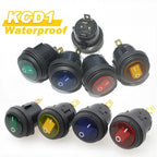 KCD1 Waterproof Round Button Rocker Switch KCD1 Boat-shaped Switches Push Button Switch ON OFF with Light 12V 220V