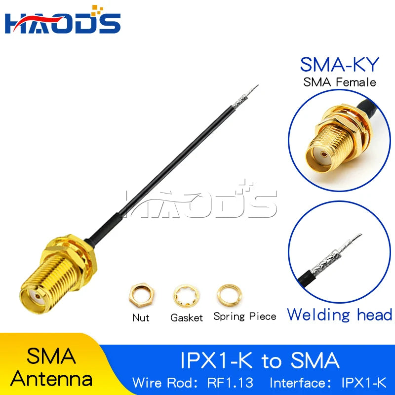 5PCS IPX to SMA Connector Cable SMA Male to uFL/u.FL/IPX to SMA Female RF1.13 RF Coaxial WIFI Antenna Pigtail Extension Cable