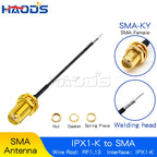 5PCS IPX to SMA Connector Cable SMA Male to uFL/u.FL/IPX to SMA Female RF1.13 RF Coaxial WIFI Antenna Pigtail Extension Cable