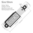 12V Linear Actuator 10-200mm Stroke 32N/64N/96N/188N/1000N/3000N Electric Reciprocating Lifting Linear Motion Actuator Motors