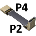 DisplayPort Ribbon Extension Cable Male-Female Flat EMI shielding FPC Cable DP 90 degree Angle Connector With mounting bracket