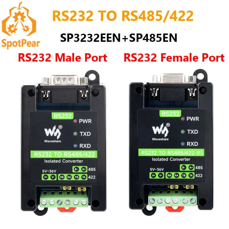Industrial-grade RS232 to RS485/422 Active Digital Isolated Serial Converter SP3232EEN SP485EN Chips
