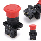 Electrical Equipment Emergency Stop Switch Rotating Reset Constant Close Push Button Control Switches 22mm Mounting Hole Machine
