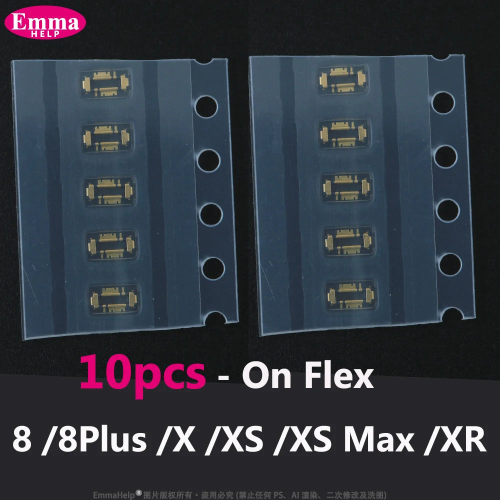 10pcs Battery FPC Connector Flex Cable For iPhone 14 15 Plus 13 12 11 Pro Max 7 6S X XR 8 Plus Clip Plug