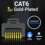 AMPCOM RJ45 Plug Cat6 Pass Through Connectors EZ to Crimp Modular Network Connector for Computer Hardware Stranded UTP Cable