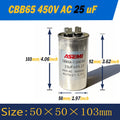 100uF CBB65 450V AC 40uF 45uF 50uF 60uF 65uF 70uF 80uF 90uF Motor Capacitor Air Conditioner Compressor Start Capacitor