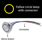 40mm Metal Push Button Switch 1NO 1NC Momentary Reset Latching Lock Ring Power Supply With Lamp Waterproof Stainless Steel