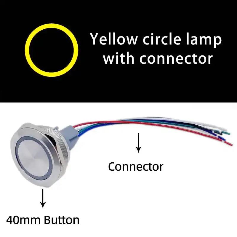 40mm Metal Push Button Switch 1NO 1NC Momentary Reset Latching Lock Ring Power Supply With Lamp Waterproof Stainless Steel