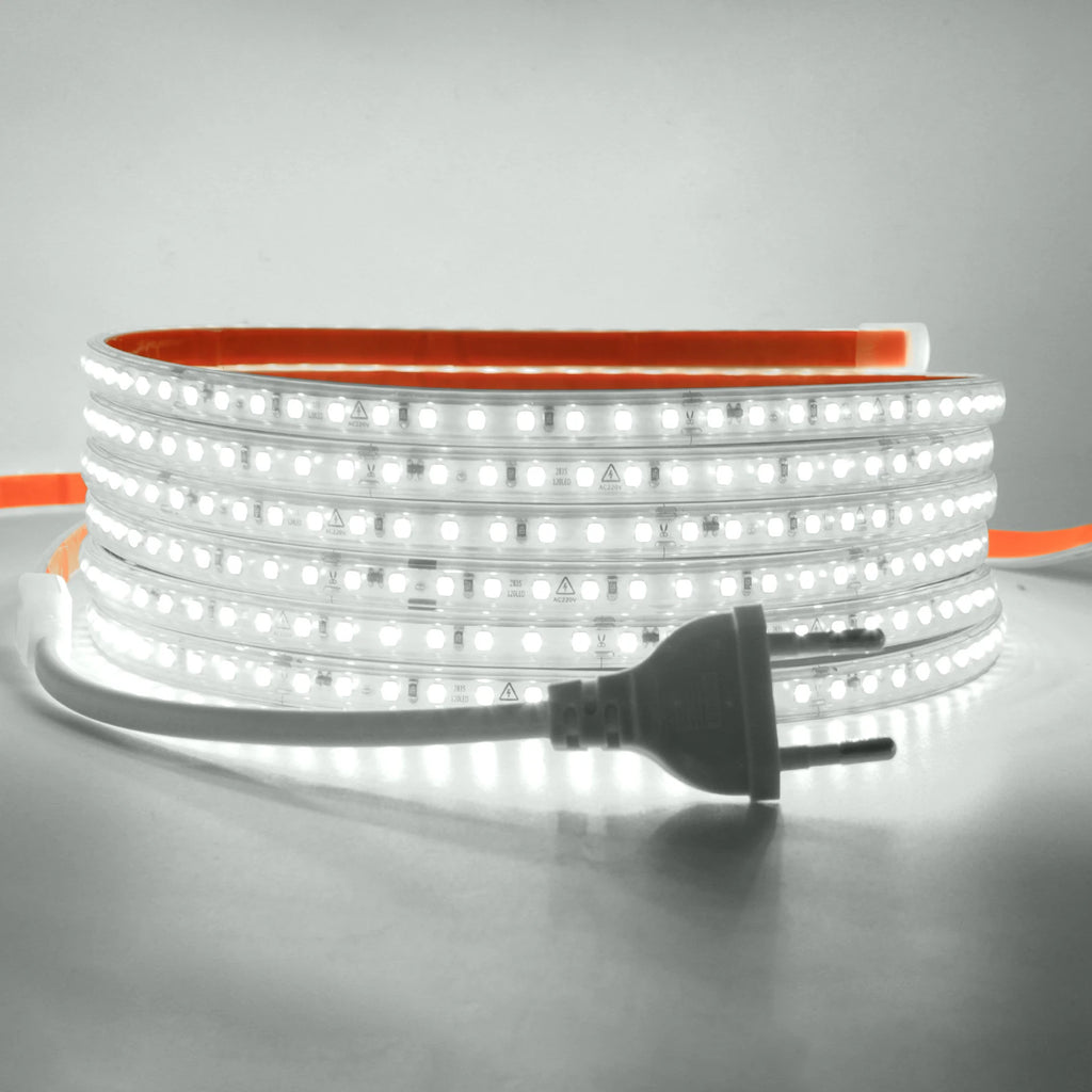 220V LED Strip 2835 120LEDs/m Waterproof 0.5M 5M 10M 20M 30M 40M Flexible Lamp Adhesive Tape White Red Green Ice Blue Pink