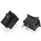 5/20/100PCS KCD1-101 6A 250V 10A 125V Rocker Switch 2 Pin Car Boat Switch ON/OFF Rocker Toggle Switch Black 15X21mm