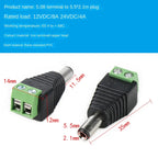 2PCS DC5.5 * 2.1/2.5mm DC Power Socket with No Welding Male and Female Adapter DC005 Adapter Terminal