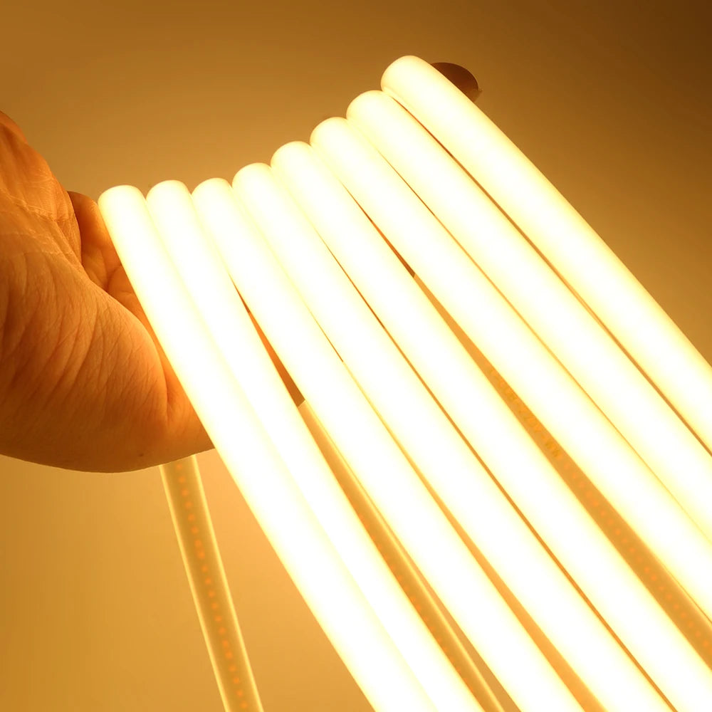 Dimmable Switch 220V COB LED Strip Neon Light Dimmer Power Kit Waterproof 3000K 4000K 6000K 288LED Kitchen Room Decor Flex Lamp