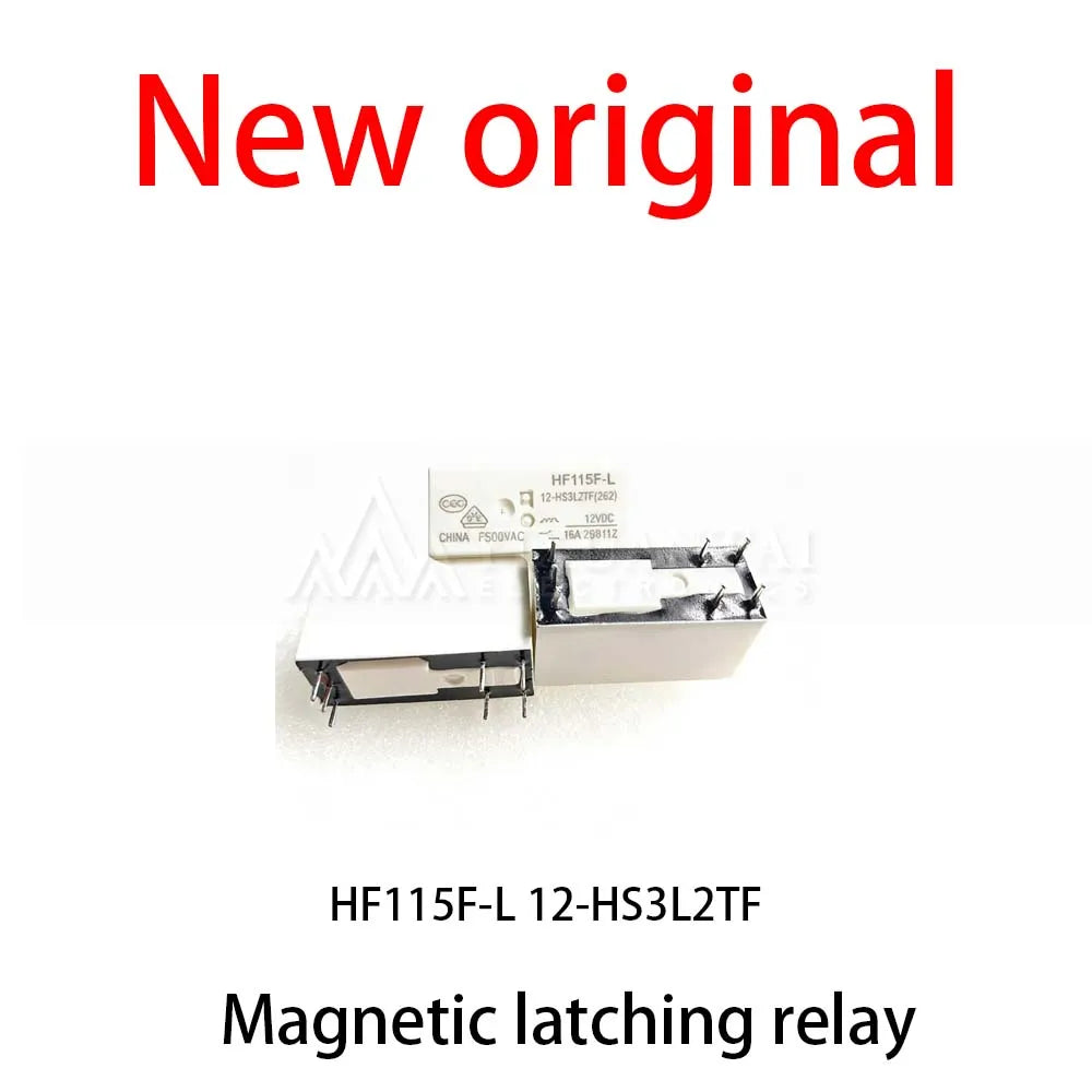 10Pcs/Lot New original  HF115F-L 12-HS3L2TF 12VDC Dual coil magnetic latching relay