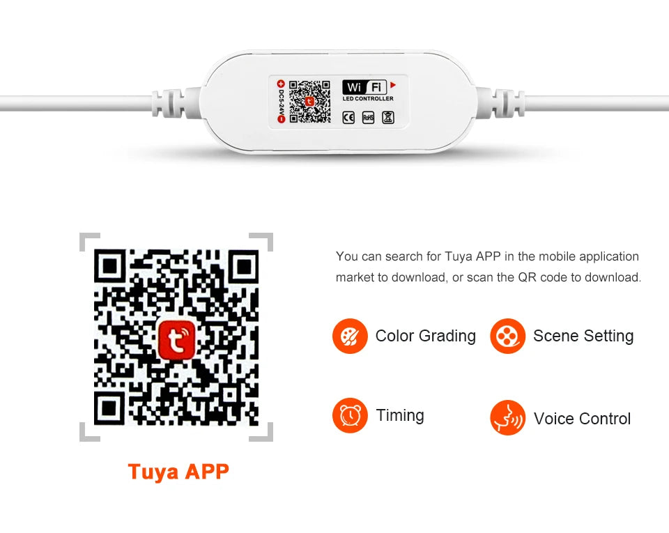 Tuya Smart Controller WIFI Led Controller 4pin/DC LED Strip Light Dimmable LED Dimmmer For 12V 5050 2835 Cob Neon Tape