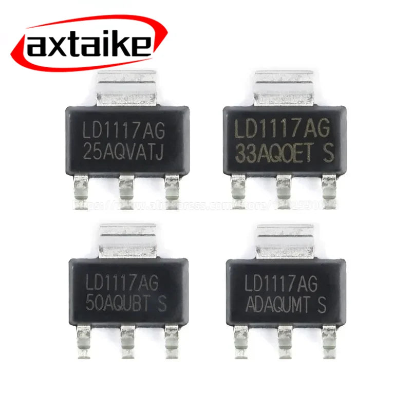 20PCS LD1117AG LD1117-ADJ LD1117-5.0 LD1117-3.3 LD1117-2.5 LD1117-1.8  LD1117-1.2 SOT-223 Low Dropout Linear Regulator Chip IC