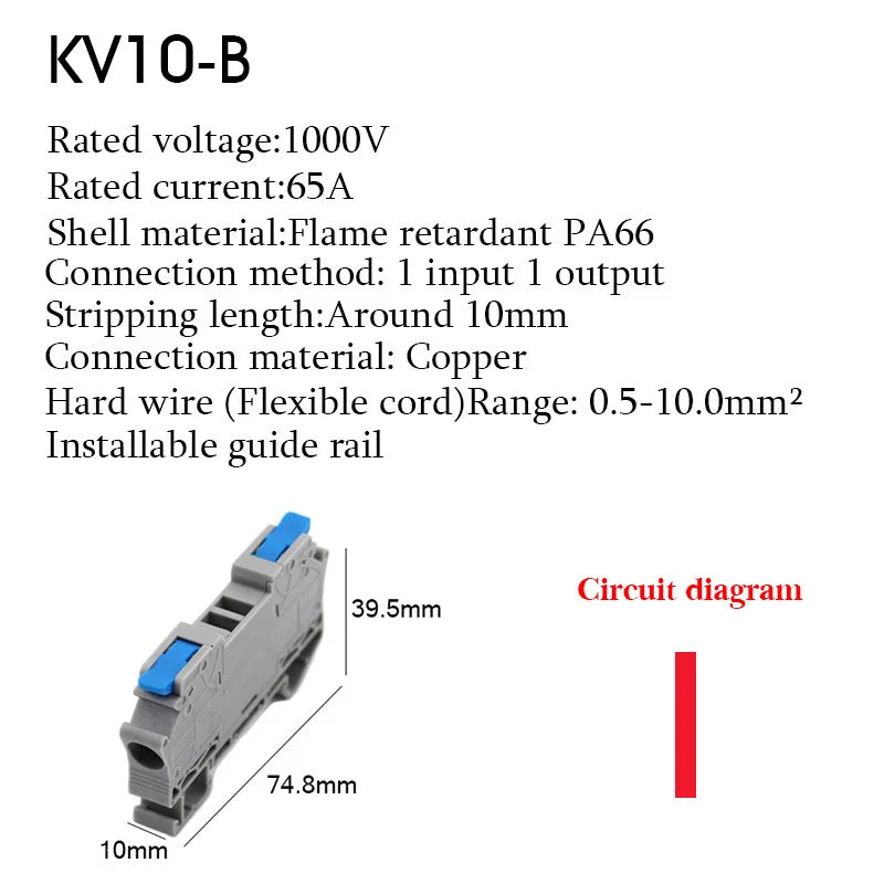Wire Connectors Rail Type Electrical Quick Terminal Block Direct Insertion Instead Of UK ST PT Docking For Parallel Connection