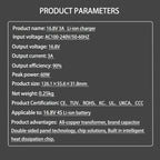 16.8V 3A Li-ion battery charger for 14.4v 14.8v battery 4S 18650 battery pack connector DC5521 gx12 gx16 d-tap xt60 xt90 XLR RCA