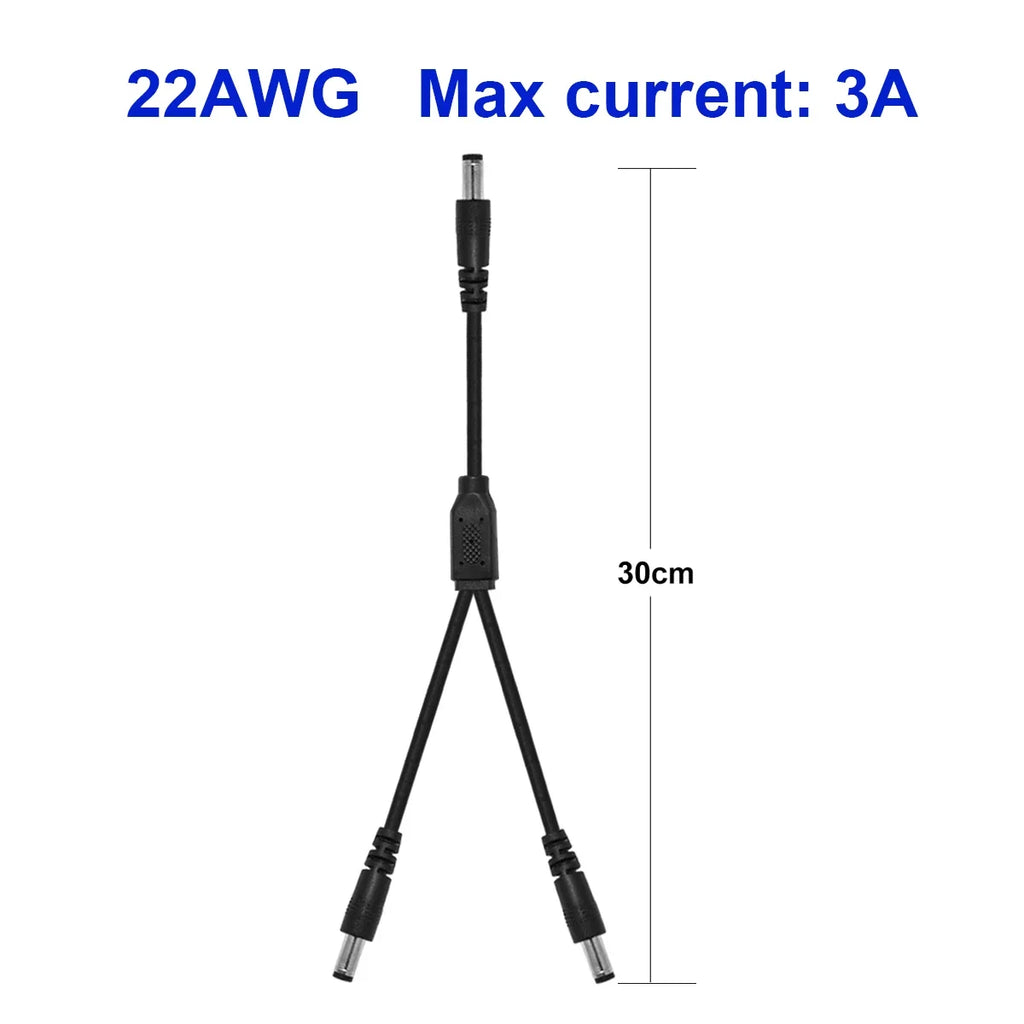 Splitter DC Power Cable 1 To 2/3/4/5/6/8 Way 5V 12V Male Female 5.5x2.1mm DC Plug Extension Wire For LED Strip Light Camera CCTV