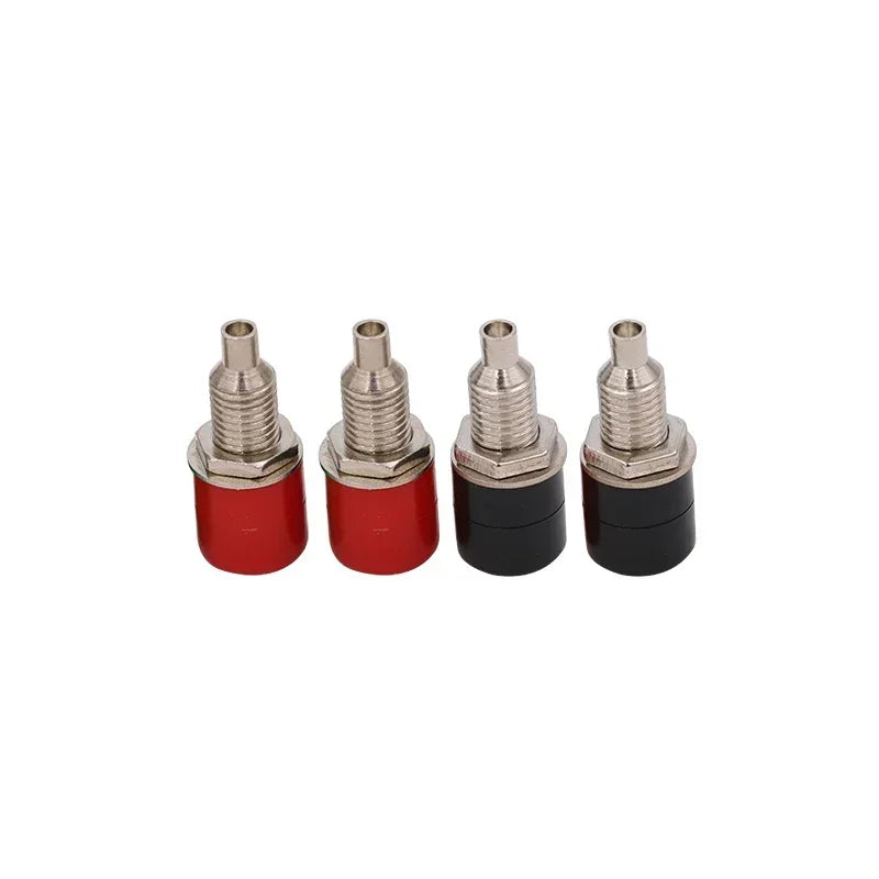20pcs/10pairs 4MM Nut Banana Plugs 24K Gold-plated Connector With Screw Lock For Audio Jack Speaker Plugs Black&Red
