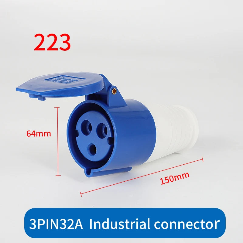 1 PCS 32A Aviation Industry Plug Socket Connector 3P/4P/5P IP44 Waterproof Surface Installation Wireless Concealed Installation
