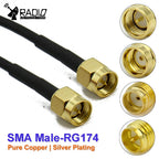 RG174 SMA to SMA Cable Male to Male extension jumper Pigtail male Adapter Cable my SMA  Antenna cable For WIFI 3G 4G GSM Antenna