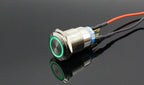 19mm Metal Alumina Black Press Button Led Power Mark Lamp Button Momentary/Latching Control PushButton Switch