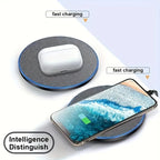 Ultra-Thin Fast Wireless Charger Pad for Samsung Galaxy S24 S23 S22 iPhone 15 14 13 Pro Max Wireless Induction Charging Station