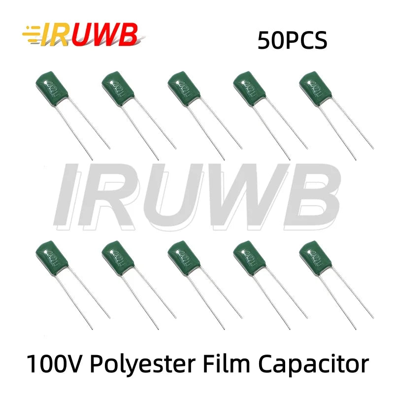 50PCS 100V 330PF 470PF 560PF Polyester Film Capacitor 102 222 472 103 223 333 473 104 film Capacitor 1NF 2.2NF  47NF 100NF 0.1UF