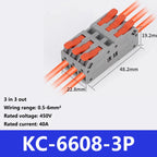 Fast Wire Connectors Universal Compact Terminal Block 6mm2 DIN Rail type Terminal 2 3 4 5 Pin Push-In Terminal Block With Lever