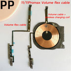 Suitable for iPhone 11 11pro 11promax volume cable mute side button cable with wireless charging coil second-hand original