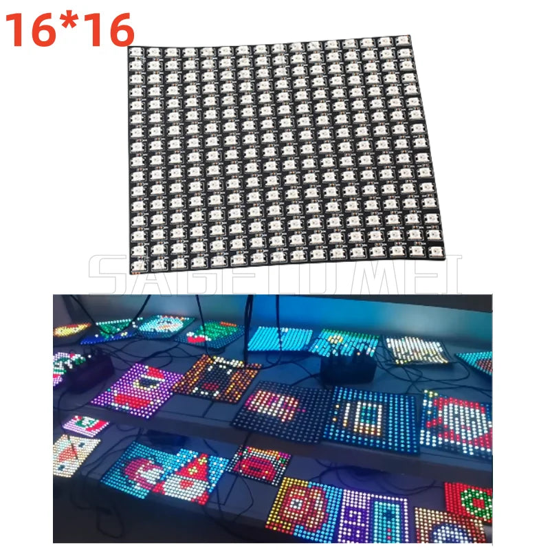 SP801E Led Controller Kit DC5V WS2812B RGB LED Pixel Panel Light 8x8 16x16 8x32 Digital Flexible Screen Individually Addressable